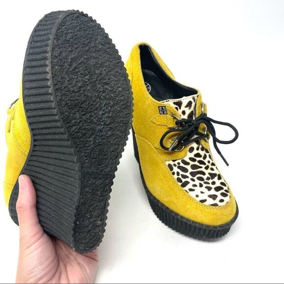 TUK Yellow Suede Wedge Creepers Size 7/38 (Fits smaller like 6.5) - Picture 5 of 8